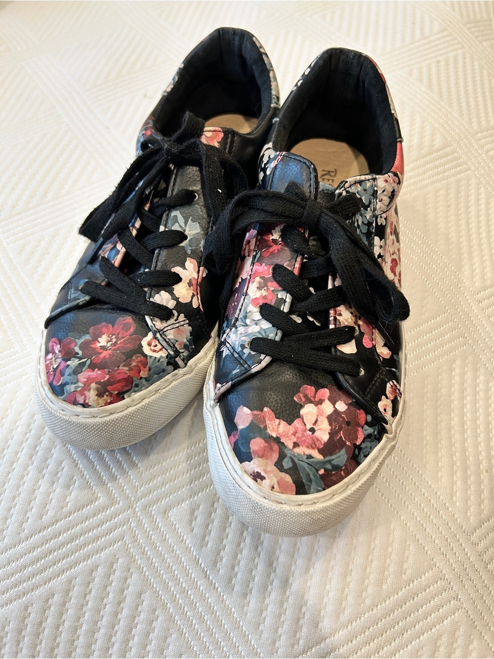 Restricted Floral Lace-Up Sneakers